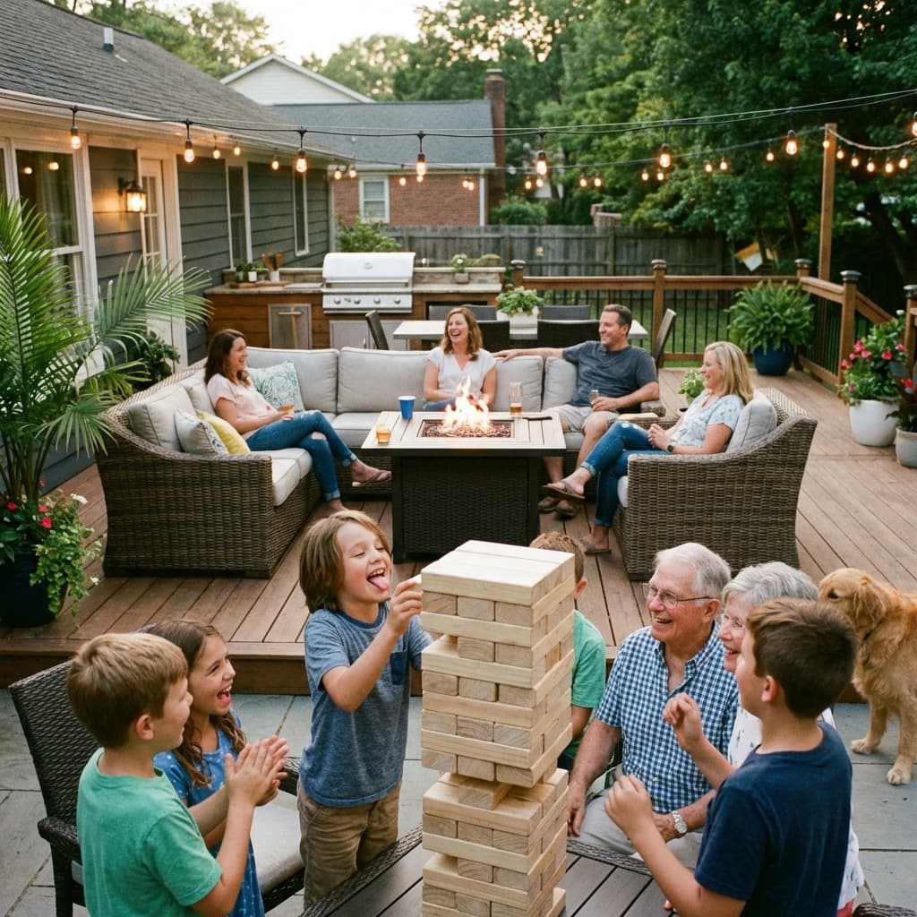 Giant Jenga at wedding reception