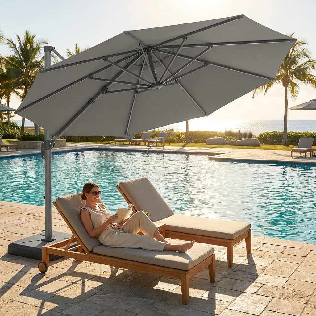 Purple Leaf Cantilever Umbrella